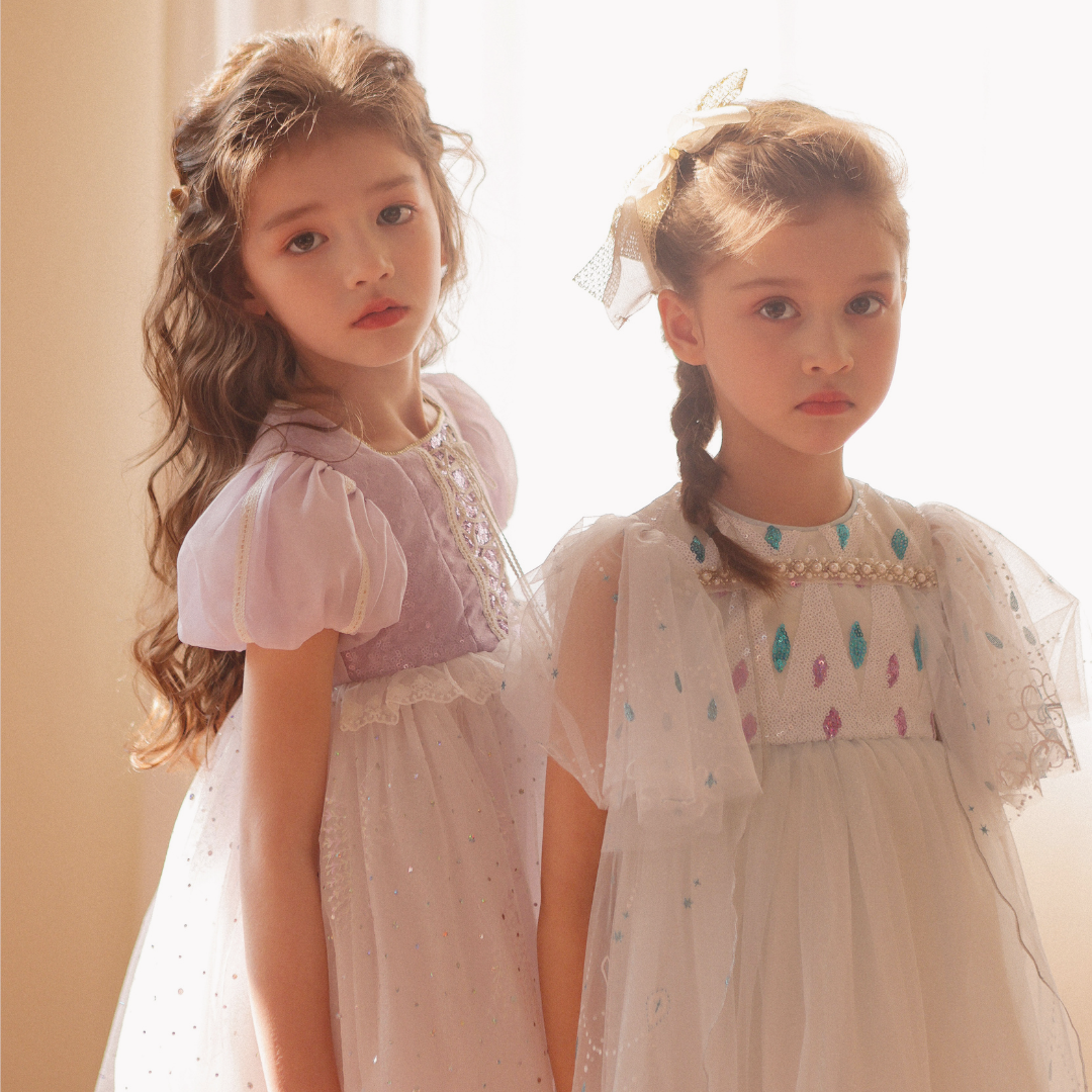 strapless open back dress Luna Sparkle Princess Dress – Lilac Magic – Magic Tree Kids main image 1